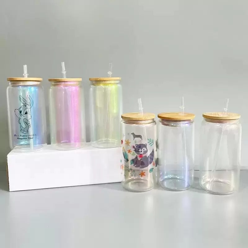 Shimmer Can Glass Sublimation Cups L Iridescent Sublimation Glass Cup L Glass  Cup L Sublimation Blanks 