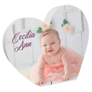 WHITE COATED WOOD HEART BLOCK 5.90" X 5.11"