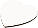 SUBLIMATION WHITE HARDBOARD HEART SHAPED COASTERS - 3.875" X 4"