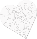 SUBLIMATION WHITE HARDBOARD 23 PIECE HEART SHAPED PUZZLE - 6.7"